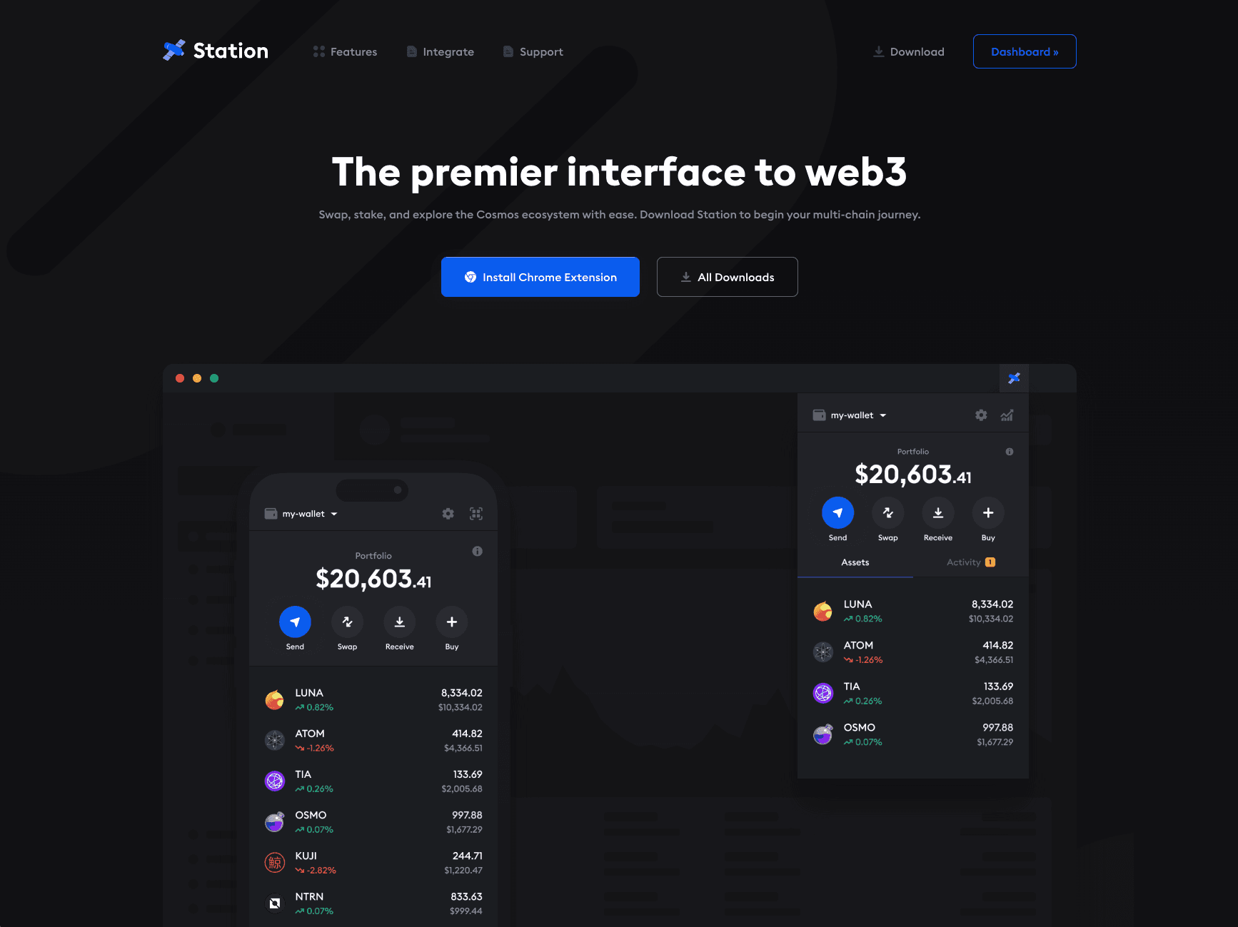 Station landing page example